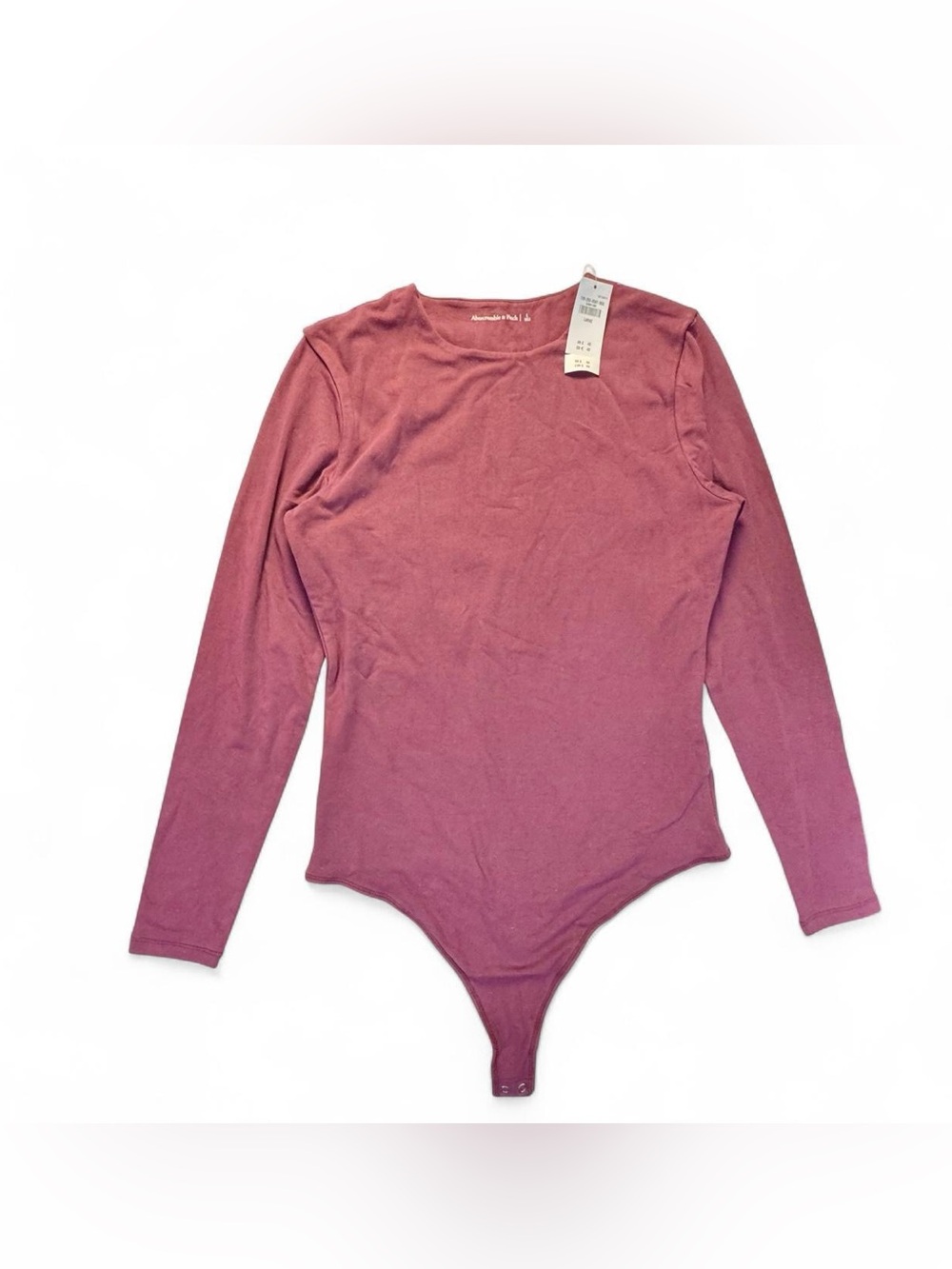 Abercrombie & Fitch Mauve Long Sleeve Bodysuit Women's Large Chic Minimalist